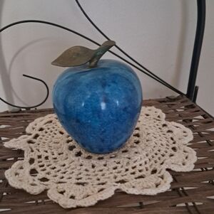 Vintage Marble Apple Paperweight
